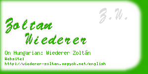 zoltan wiederer business card